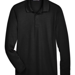 Men's CrownLux Performance® Plaited Long Sleeve Polo