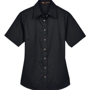 Women's Easy Blend™ Short Sleeve Twill Dress Shirt with Stain-Release