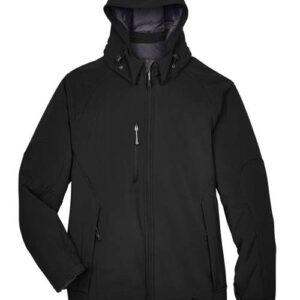 Men's Glacier Insulated Three-Layer Fleece Soft Shell Hood Jacket with Detachable Hood