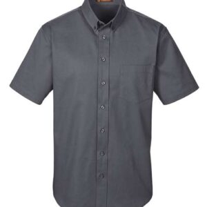 Men's Foundation Short Sleeve Cotton Twill Dress Shirt with Teflon