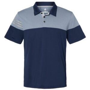Men's Heathered 3-Stripes Colorblocked Polo