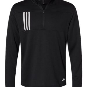 Men's 3-Stripe Double-Knit Quarter-Zip Pullover